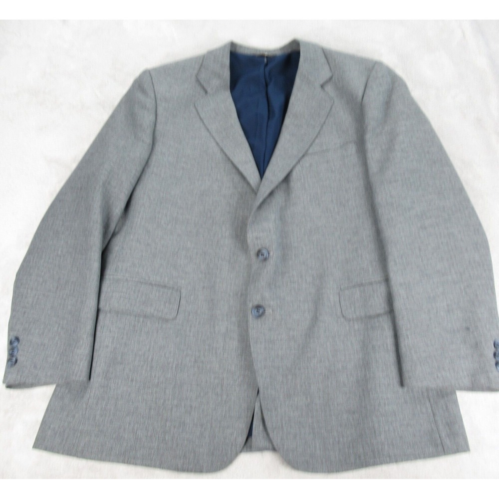 Levis Blazer Men 46R Gray Sport Coat 2 Button Single Vented Action Suit VTG